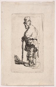Beggar Leaning on a Stick, Turned Left by Rembrandt van Rijn