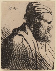 Snub-Nosed Man in a Cap by Rembrandt van Rijn and Studio of Rembrandt