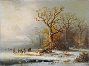 Winter Landscape by Remigius Adrianus van Haanen
