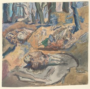 Dead Scottish Soldiers on the Battlefield near Ypres by René Beeh
