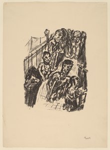 Street Scene with a Cripple and a Praying Man by René Beeh