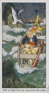 Eastern Proverb: Call on God, but row away from the rocks by René Bull