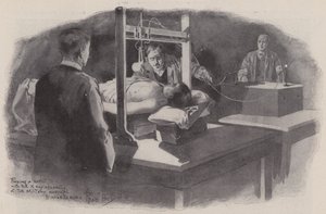 Finding a bullet with the X-ray apparatus at the Military Hospital, Pietermaritzburg, Natal, South Africa, Boer War by René Bull