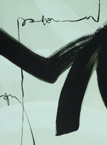 Fluid Black Brushstrokes by Renate Holzner