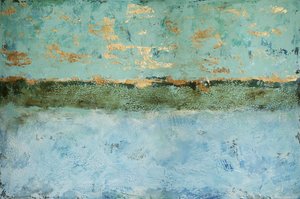 Textured Golden Horizon by Renate Holzner
