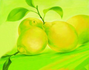Vibrant Green Lemons by Renate Holzner