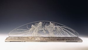 Deux Cavaliers; A Rare Glass Luminaire by Rene Jules Lalique