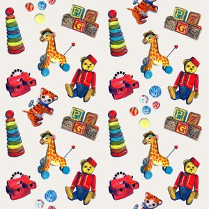 Colorful Retro Toys by Renee Machan Cottagecore Artist
