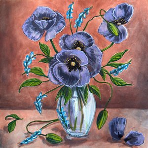 Purple Poppy Arrangement