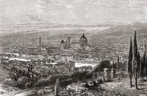 A View of Florence, Tuscany, Italy from the Terrace of San Miniato, in the Late 19th Century. From Italian Pictures by Rev. Samuel Manning, Published c.1890. by Reverend Samuel Manning