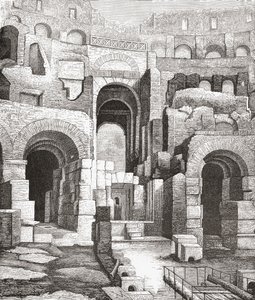 Interior of The Colosseum, Rome, Italy
