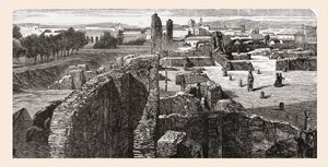 Remains of The Bibliotheca in the Palace of the Caesars, Palatine Hill, Rome, Italy in the Late 19th Century. From Italian Pictures by Rev. Samuel Manning, Published c.1890. by Reverend Samuel Manning