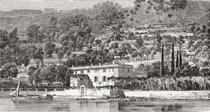 The Island of Palmaria, opposite La Spezzia, Italy in the late 19th century. From Italian Pictures by Rev. Samuel Manning, published c.1890. by Reverend Samuel Manning