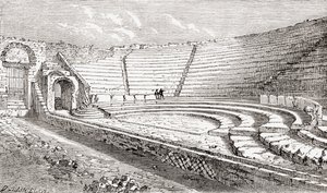 The small theatre, Pompeii, Naples, Italy by Reverend Samuel Manning