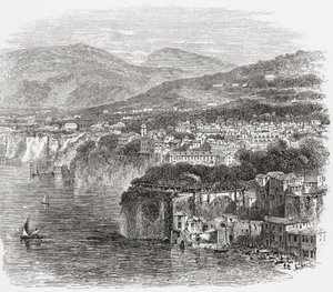View of Sorrento, Campania, Southern Italy, in the Late 19th Century. From Italian Pictures by Rev. Samuel Manning, Published c.1890.