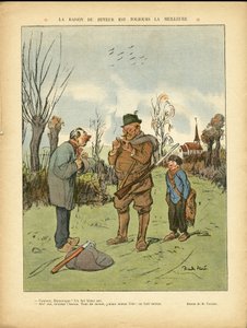 Illustration by Ricardo Flores (1878-1918) in Le Lire, 04/01/13 - The reason for the drinker is always the best - Campaign, Childhood, Hunting hunter, Cathedrals Churches, Alcohol Alcoholism by Ricardo Flores