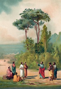 Plato and his disciples in the gardens of the Academia