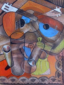 Cubist Guitars Coffee Still Life