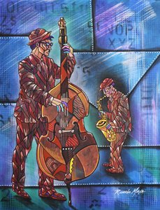 Geometric Jazz Players by Ricardo Maya