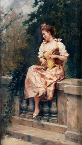 Girl with Flute, c.1895 by Ricardo de Madrazo y Garreta