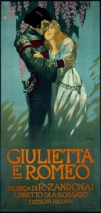 Poster for the Opera Romeo and Juliet by Riccardo Zandonai