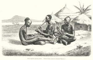 Shuli negroes playing music by Richard (after) Buchta