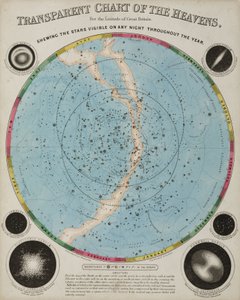 Chart of the Heavens, c 1855 by John Pardon