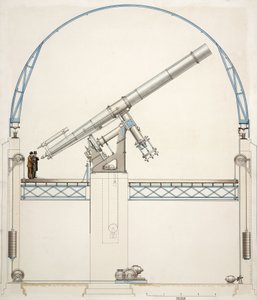 Equatorially mounted refracting telescope with dome