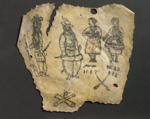 Human Skin Tattooed with Figures, Probably French by John Pardon