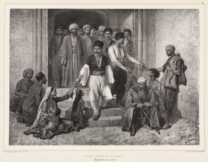 Tatars Coming Out of the Mosque, Baghtcheh-Sarai, Crimea by John Pardon
