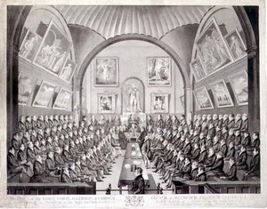 The Lord Mayor, Aldermen and Common Council in the Council Chamber Guildhall, London, Engraved by Thomas Sutherland by Richard (after) Dighton