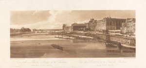 View of the Louvre and Bridge of the Thuilleries, taken from Pont Neuf. 1802; Plate 2 from Views in Paris, the Emanuel Volume Tracing of the plate, B1981.25.2613