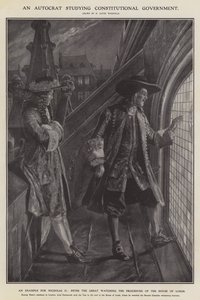 An autocrat studying constitutional government by Richard Caton II (after) Woodville