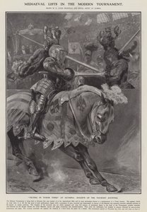 Mediaeval lists in the modern tournament by Richard Caton II (after) Woodville