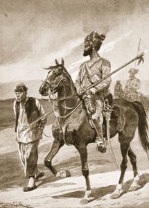 A Bengal Lancer and his Boxer Captive, illustration from 