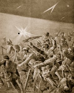 British Infantry Forcing Their Way Through German Wire Entanglements by Richard Caton Woodville