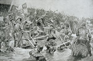 The Battle of Towton in 1461, illustration from Hutchinsons 