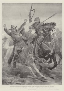 An Incident at Elandslaagte, a Veterinary Corporal of the 5th Lancers Spearing Two Boers with One Thrust by Richard Caton Woodville junior