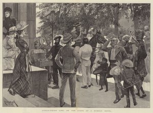 Anglo-Indian Life, on the Steps of a Bombay Hotel