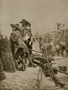 Building the first Fort at Madras, illustration from 