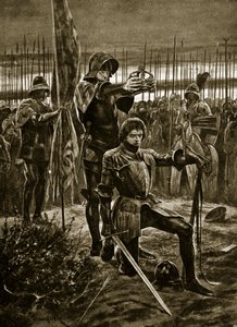Henry VII crowned at Bosworth, illustration from 