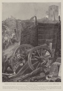 Roberts in the Mutiny, the Young Lieutenant knocked over by a Round Shot in No 2 Battery, before Delhi