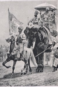 Suraj-ud-Daula at Plassey, 23rd June 1757 (Illustration from British Battles on Land and Sea, 1915) by Richard Caton Woodville junior