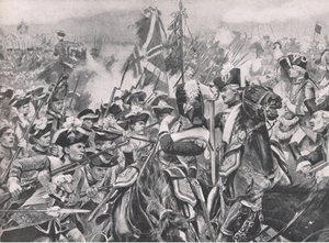 The Battle of Minden, 1st August 1759 (Illustration from British Battles on Land and Sea, 1915) by Richard Caton Woodville junior