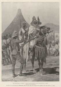 The Hostilities in Nigeria, a British Expeditionary Officer interviewing a Chief