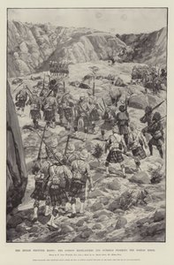 The Indian Frontier Rising, the Gordon Highlanders and Gurkhas Storming the Dargai Ridge