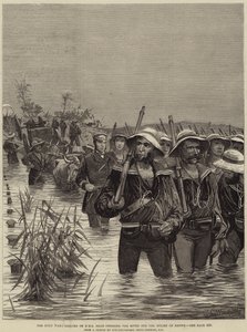 The Zulu War, Sailors of HMS Shah crossing the River for the Relief of Ekowe