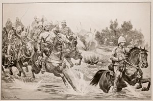 The great advance: Royal Horse Artillery (Cavalry Division) Crossing the Vaal by Richard Caton Woodville junior