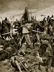 The last stand of De Montfort at Evesham, illustration from 
