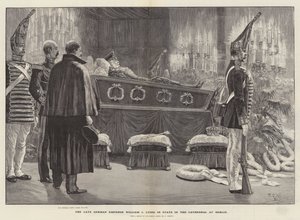 The Late German Emperor William I Lying in State in the Cathedral at Berlin by Richard Caton Woodville junior